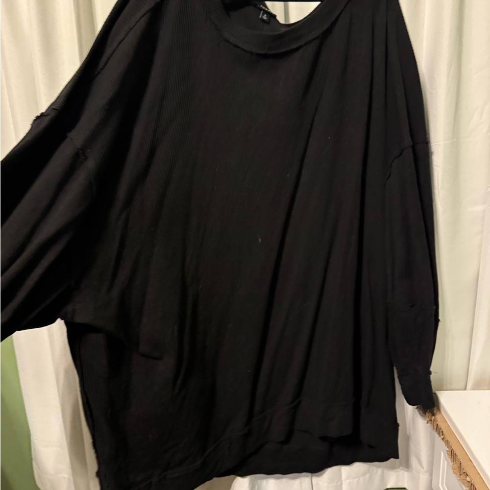 Torrid Black Oversized Drop Shoulder Sweatshirt
